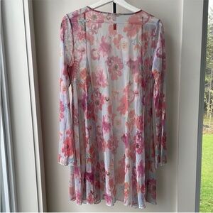 Floral Sheer Long Sleeve robe